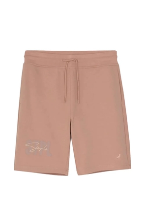 Staple script-embroidered track shorts - Neutrals