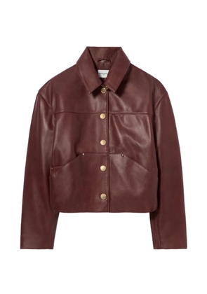 Claudie Pierlot oversized leather jacket - Brown