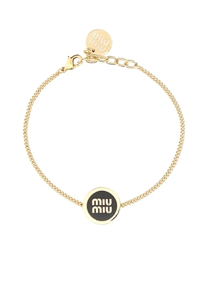 Miu Miu logo-plaque bracelet - Gold