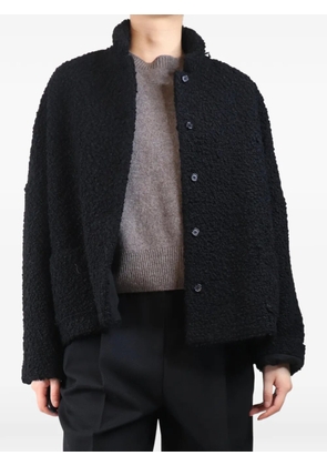 Apuntob textured wool single-breasted coat - Black