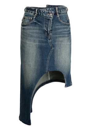 JNBY asymmetric-design denim skirt - Blue