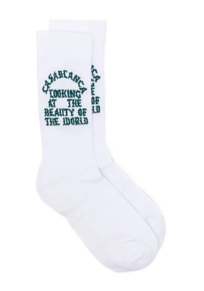 Casablanca logo-jacquard socks - White