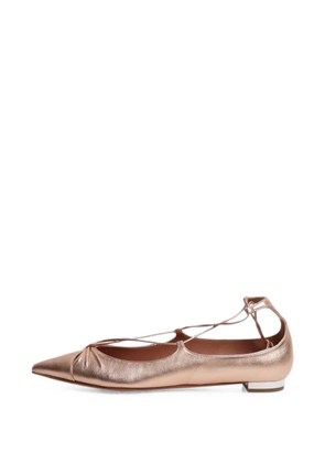 Aquazzura Gabi lace-up ballet flats - Pink