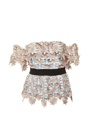 Self-Portrait floral-appliqué blouse - Pink