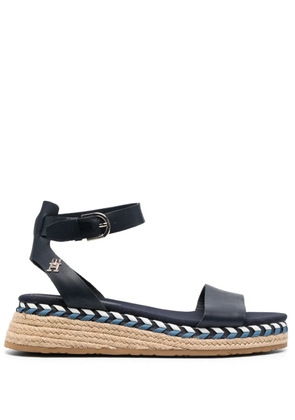 Tommy Hilfiger strap-detail leather espadrilles - Blue