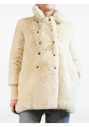 Charles Anastase Vintage Colette faux-fur double-breasted coat - Neutrals