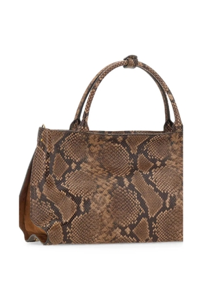 GIANNI CHIARINI Amal snake-print leather tote bag - Brown