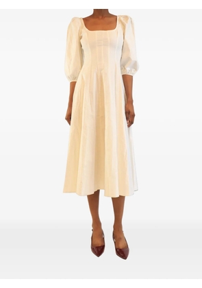 STAUD Swells puff-sleeve midi dress - White
