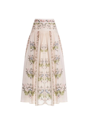 Agua By Agua Bendita Curua Anhelo floral-print maxi skirt - Neutrals