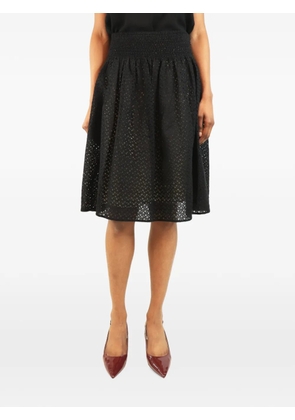 Prada Pre-Owned broderie anglaise midi skirt - Black