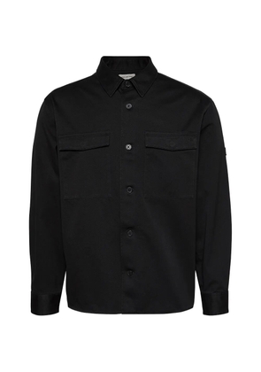 Calvin Klein logo-embroidered pocket-detail overshirt - Black