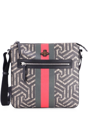 Gucci Pre-Owned Front Zip Messenger Caleido GG Coated Canvas Medium crossbody bag - Black