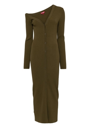 STAUD ribbed-knitted dress - Green