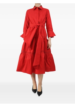 Carolina Herrera Vintage belted tiered midi dress