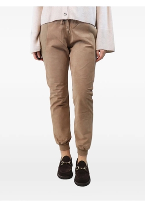 JOSEPH drawstring-fastening suede trousers - Neutrals
