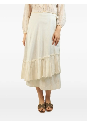 Dosa ruffle-trim wrap midi skirt - Neutrals