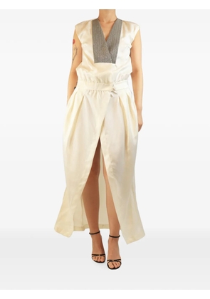 Brunello Cucinelli Vintage Monili V-neck maxi dress - Neutrals