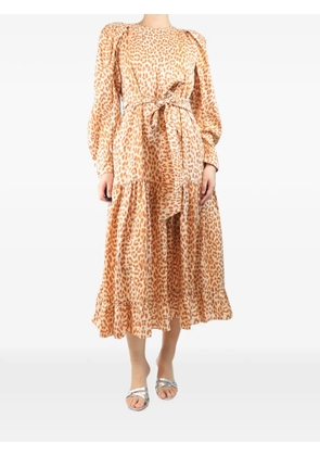 Ulla Johnson leopard-print tiered midi dress - Neutrals