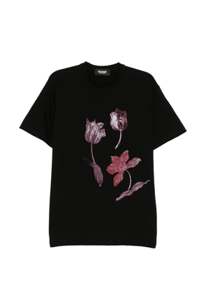 Yohji Yamamoto floral-print T-shirt - Black