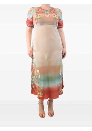 Etro Pre-Owned floral-print ombré midi dress - Neutrals