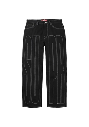 Supreme Inset Spellout baggy jeans - Black