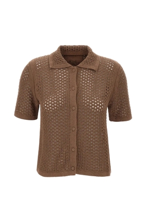 MC2 Saint Barth Elowen crochet-knit shirt - Brown
