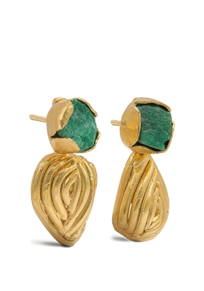 FENOMENA Shells emerald earrings - Gold