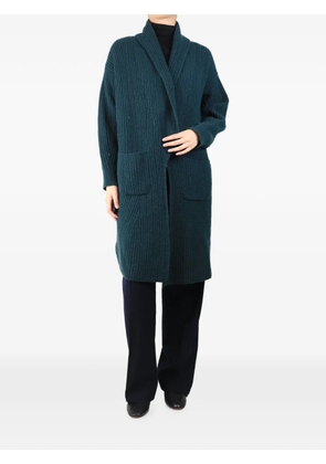 Agnona Vintage ribbed-knit shawl-collar cardigan - Green