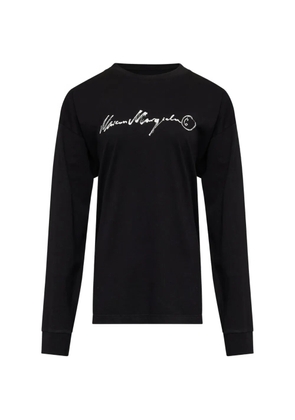 MM6 Maison Margiela long-sleeve overdyed handwritten-print T-shirt - Black