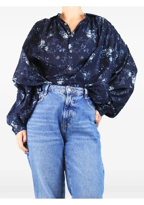 45Rpm floral-print cotton shirt - Blue