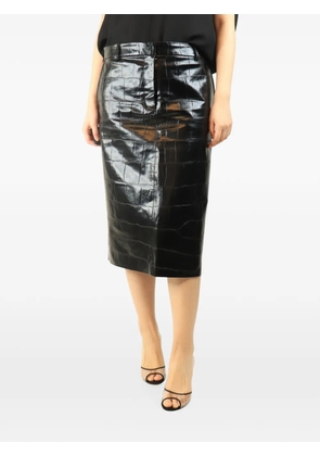 Stella McCartney Pre-Owned croc-embossed midi skirt - Black