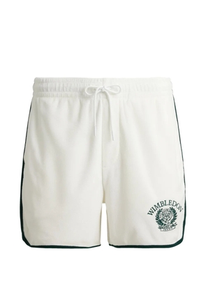 Polo Ralph Lauren embroidered striped jersey trim shorts - White