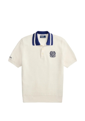 Polo Ralph Lauren striped embroidered cotton polo shirt - White