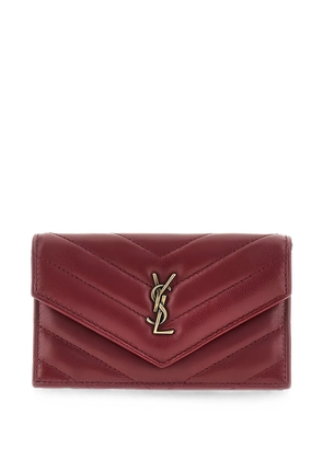 Saint Laurent Cassandre quilted leather card holder - Red