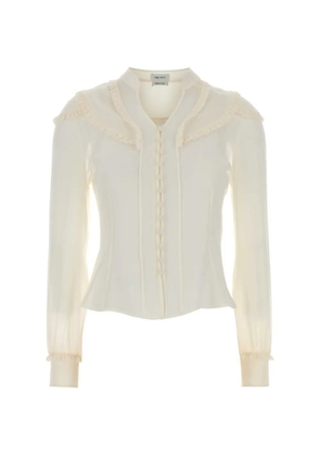 Alexander McQueen ruffled chiffon blouse - Neutrals