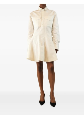 Alaïa Pre-Owned long-sleeve pleated mini dress - Neutrals