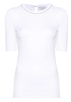 Brunello Cucinelli Monili-chain cotton jumper - White