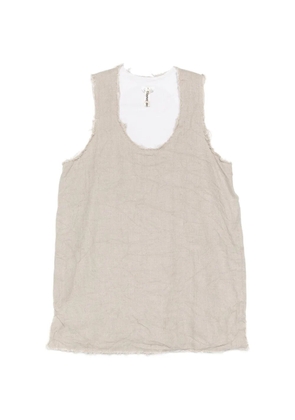 Comme Des Garçons frayed-edge sleeveless top - Neutrals