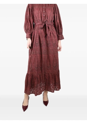 Antik Batik paisley-print belted midi dress - Red
