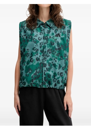 adidas leopard-print sleeveless jacket - Green