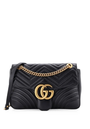 Gucci Pre-Owned GG Marmont Flap Bag Matelasse Leather Medium shoulder bag - Black