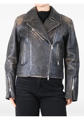 FRAME distressed leather jacket - Black