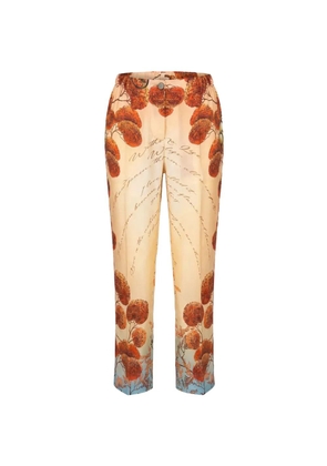F.R.S For Restless Sleepers Etere graphic-print silk-satin trousers - Neutrals