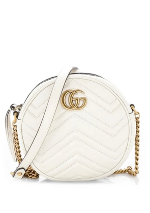 Gucci Pre-Owned GG Marmont Round Shoulder Bag Matelasse Leather Mini crossbody bag - White