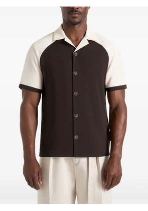 Manière De Voir Salim contrast raglan shirt - Brown