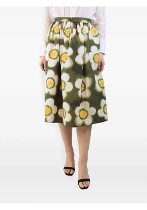 Miu Miu Pre-Owned floral-print midi skirt - Green