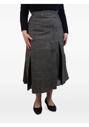 ERDEM pleated plaid maxi skirt - Grey