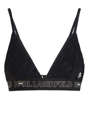 Karl Lagerfeld Ikon 2.0 logo-appliqué bikini top - Black