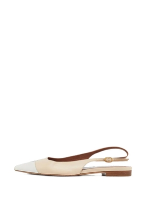 Malone Souliers leather slingback flat pumps - Neutrals