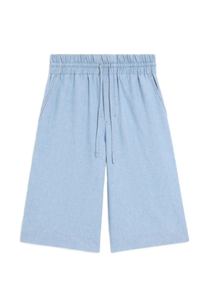 AMI Paris cotton elasticated large bermuda shorts - Blue